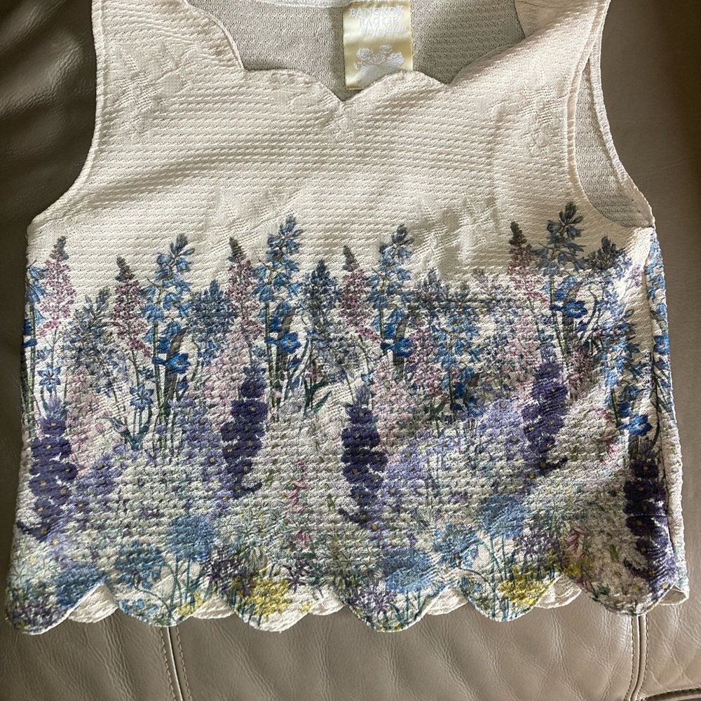 Unique waffle floral crop top